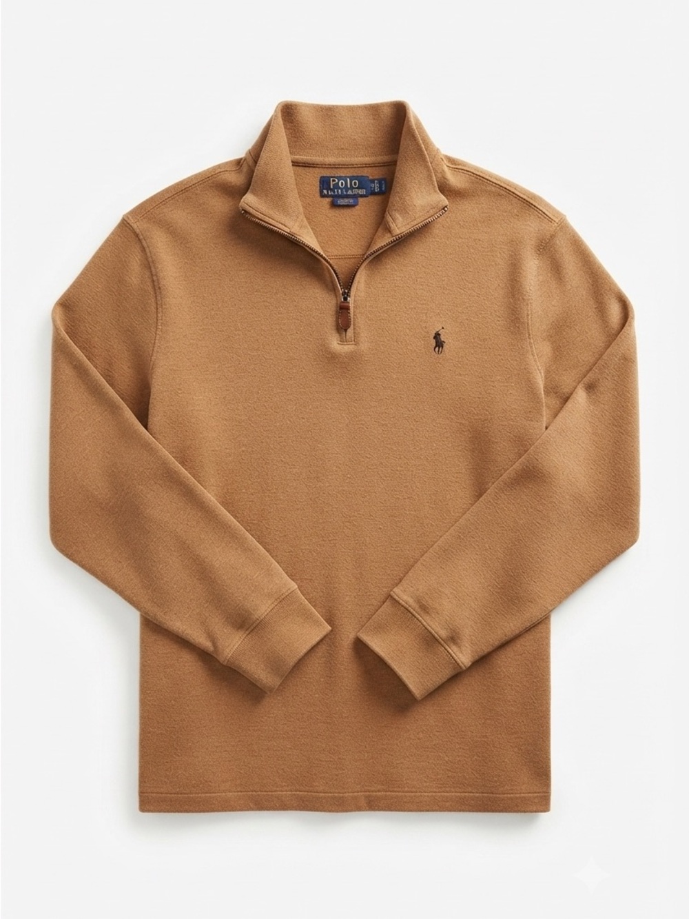 Polo Ralph Lauren Tan Quarter-Zip Sweater 100% Cotton Size XXL